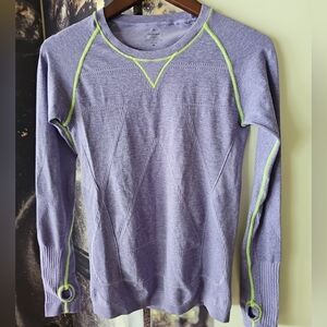 ZENSAH‎ Women's Seamless Purple Long Sleeve Thumbhole Running Gym Top Size M